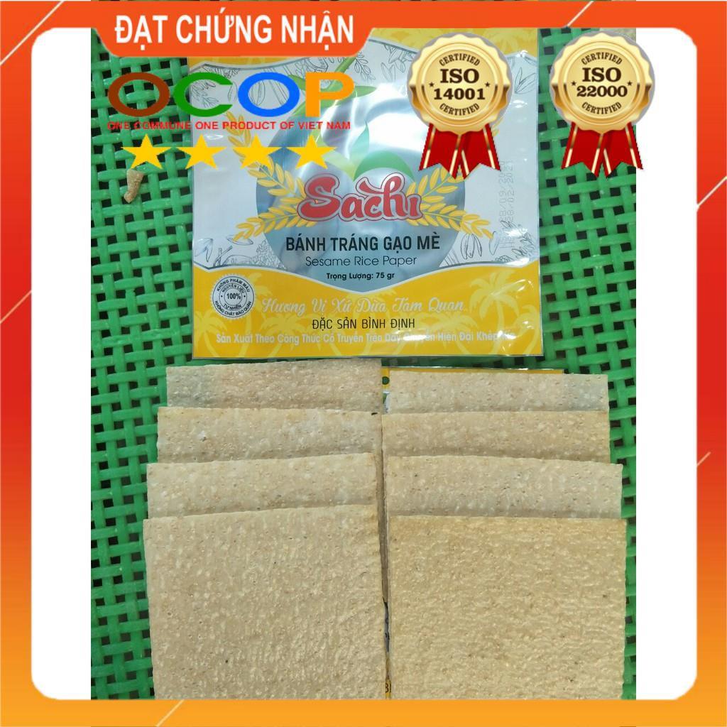 Thùng 50 Gói Loại 75Gram, Bánh Tráng Gạo Mè Nướng Sẵn Sachi