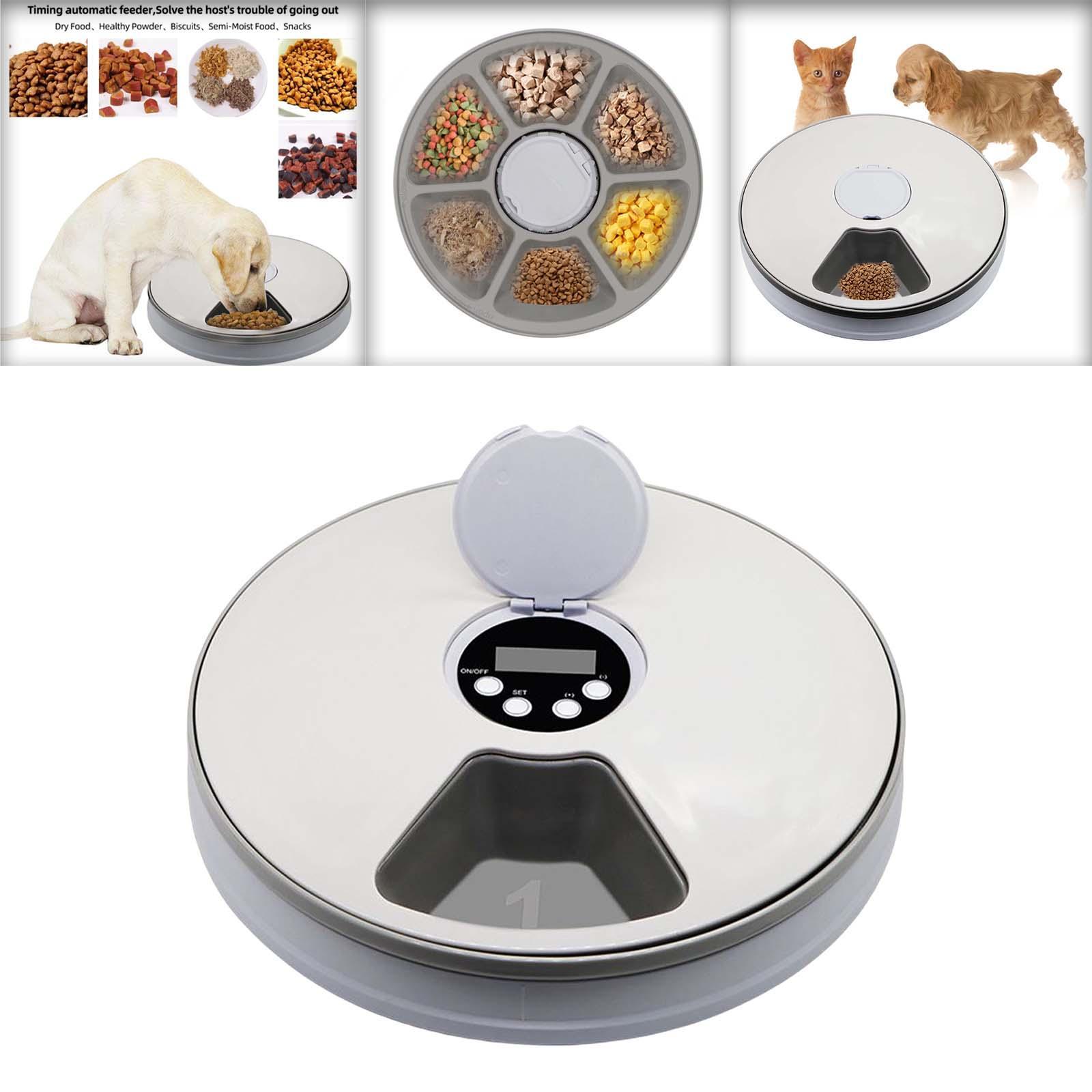 Automatic Pet Feeder 6 Meals 6 Grids Timed Cat Feeder Smart Food Dispenser