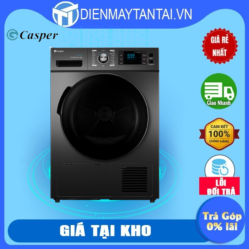 Máy sấy ngưng tụ Casper 8kg TD-80CGB - Hàng Chính Hãng (Chỉ Giao HCM)