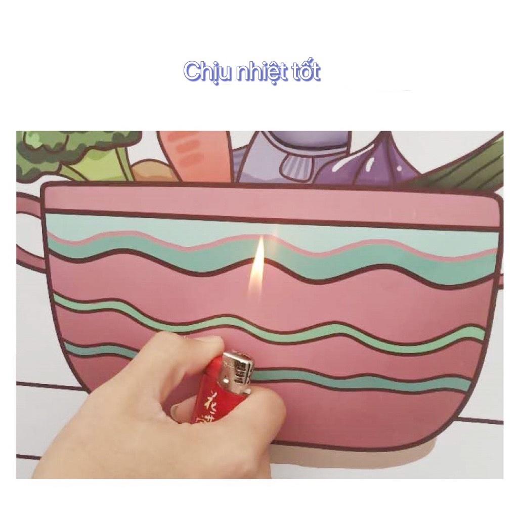 CỰC KÌ RẺ Giấy dán tường nhà bếp cách nhiệt chống dầu mỡ chịu nhiệt ,decal dán bếp họa tiết