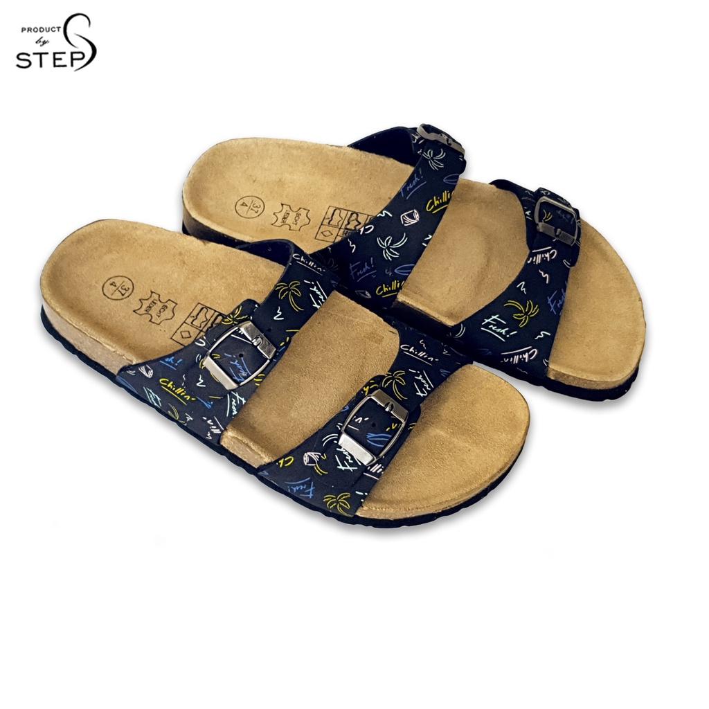 Dép đế trấu EVA in hoa văn quai đôi 2 khoá (size 35-39)