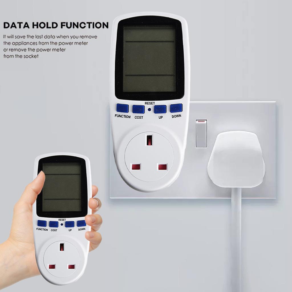 Electricity Power Meter with Large Display Screen Electricity Analyzer Plug Socket Electrical Energy Monitor