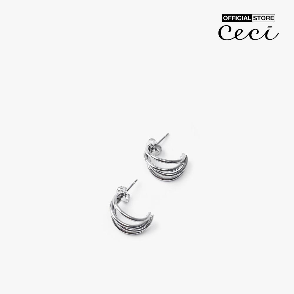 CECI - Khuyên tai nữ xỏ lỗ dáng hở thiết kế độc đáo CC1-07000113