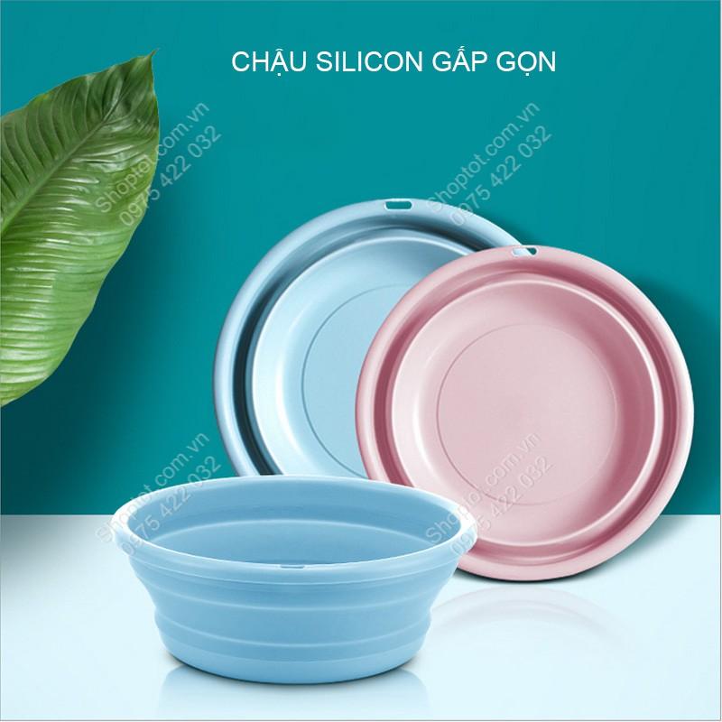 THAU CHẬU GẤP GỌN ĐA NĂNG BẰNG NHỰA MỀM DẺO D25CM-CNG01