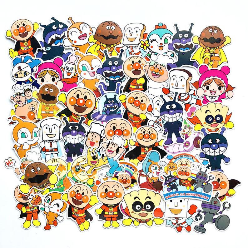 Set 60 Sticker Anpanman ảnh decal hình dán ép lụa