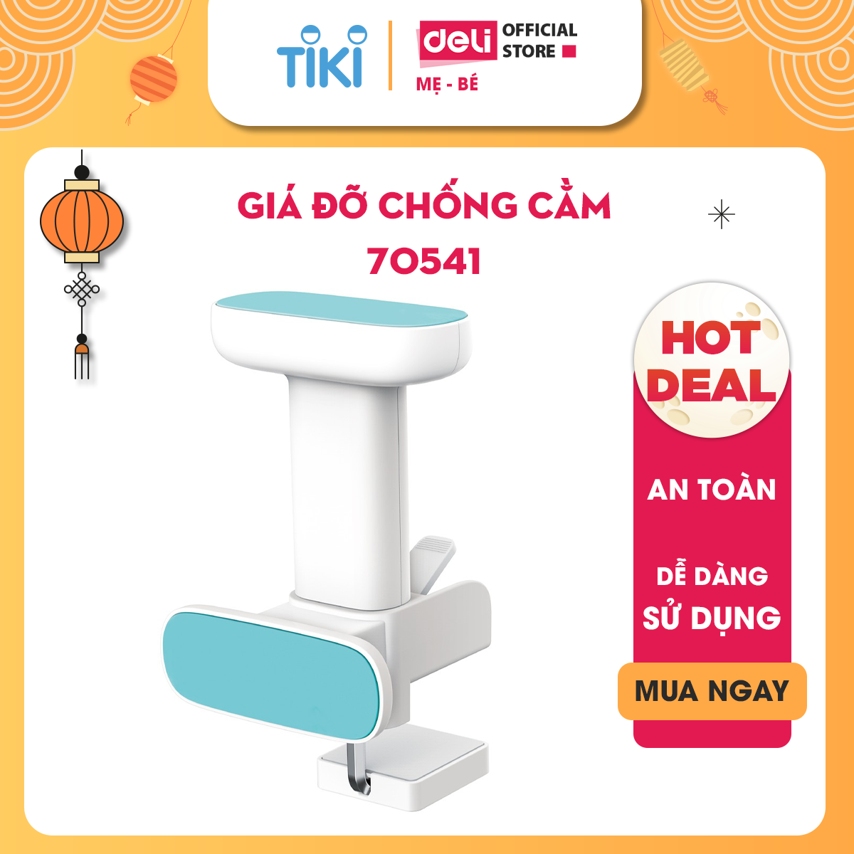 Giá đỡ chống cằm, chống cận thị, hạn chế gù lưng cho bé Deli - Màu hồng/ xanh - 70541