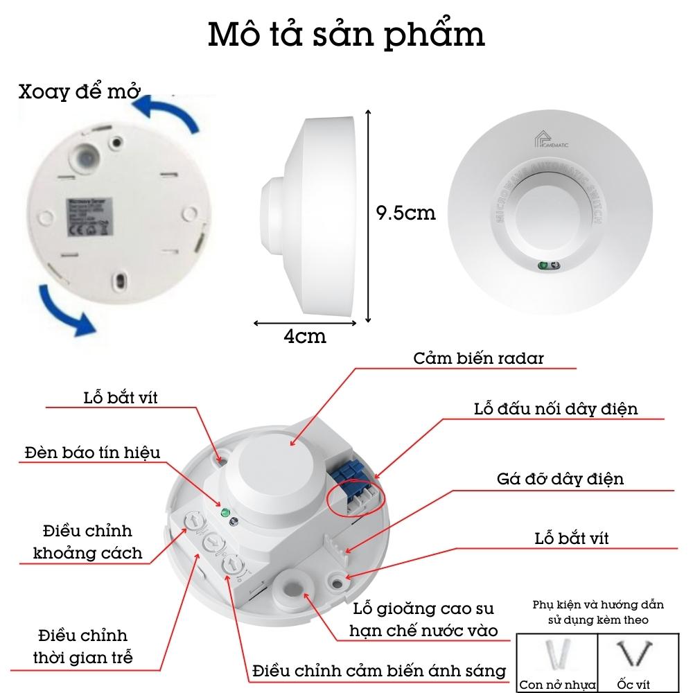 Cảm biến bật tắt đèn khi có người radar Homematic MS600