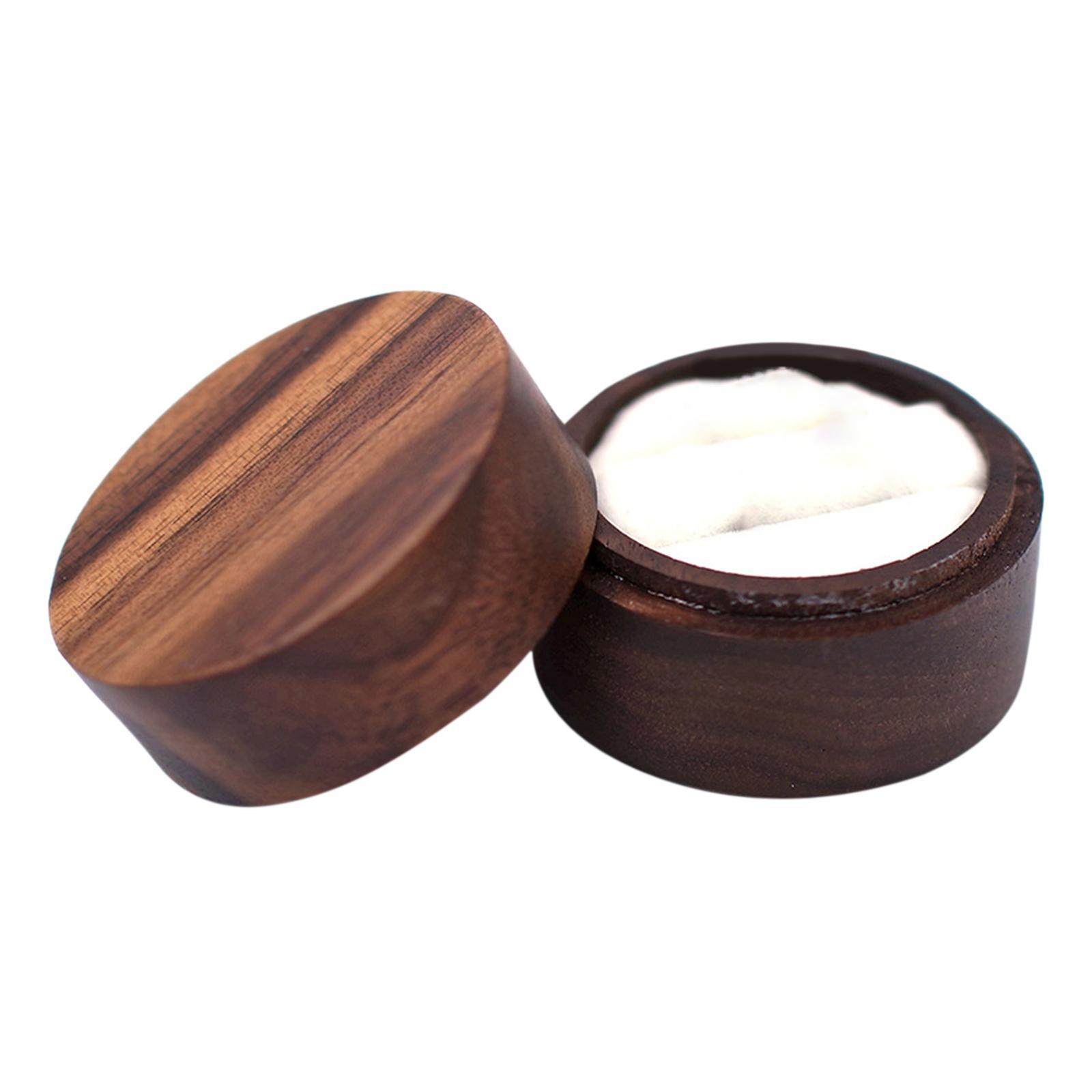 Wedding Ring Bearer Box, Ring Storage Case Keepsake Round Ring Holder for Birthday