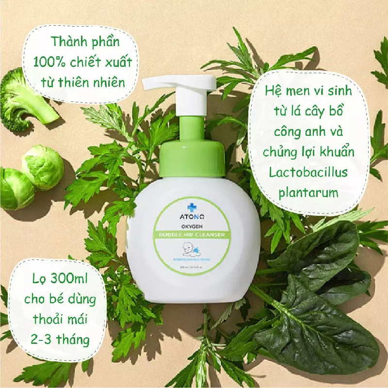 Bọt vệ sinh cho bé Oxygen Bubble Hip Cleanser Atono2 300ml