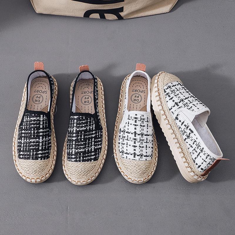 Slip on - Giày lười vải nữ phong cách HQ - Chất liệu vải sợi thô dệt kiểu len thoáng khí, đế cao su chống trơn - Mã 681