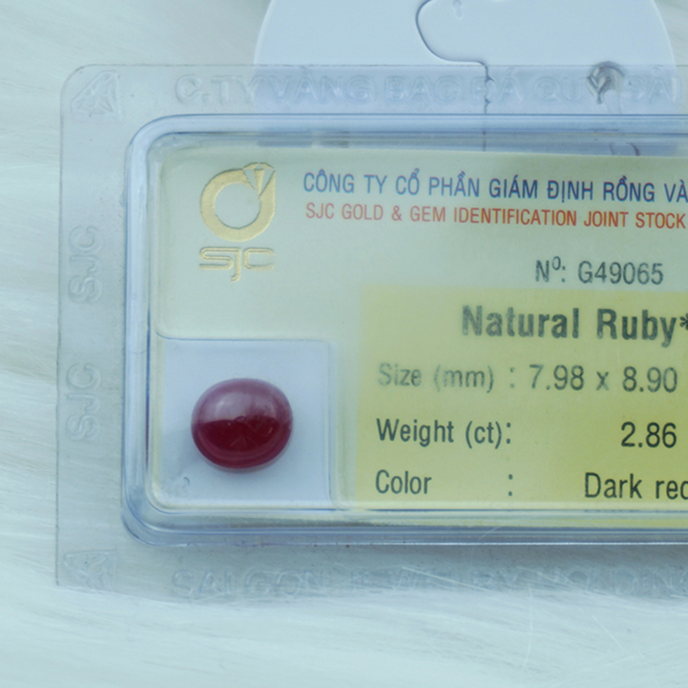 Mặt Đá Quý Ruby Tự Nhiên Oval Mài Giác Trơn