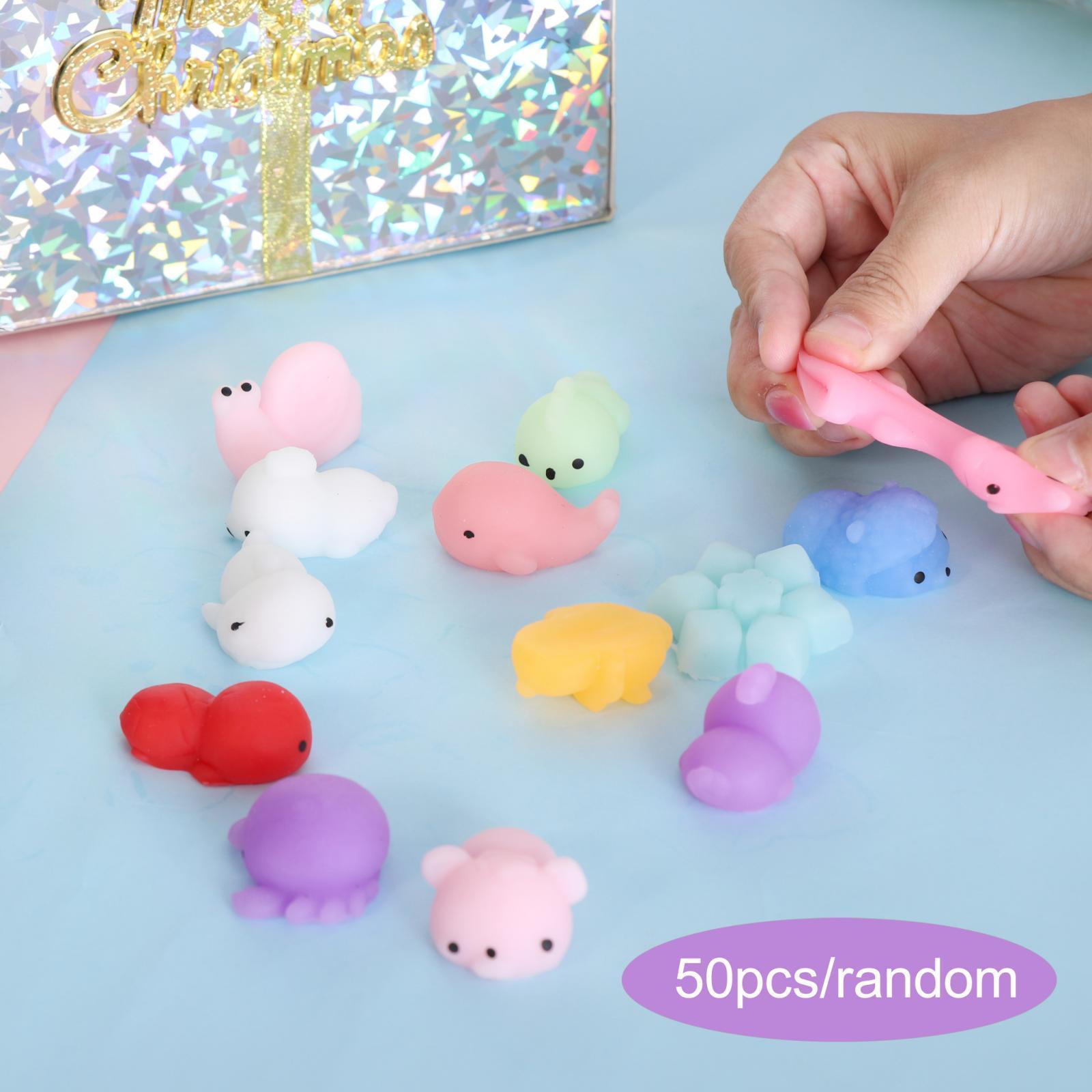 50Pcs Mini Squeezing Toys Sensory Toy Decoration Soft Interesting Relaxing Toy for Party Favors Birthday Gifts Easter Basket Stuffers Adults