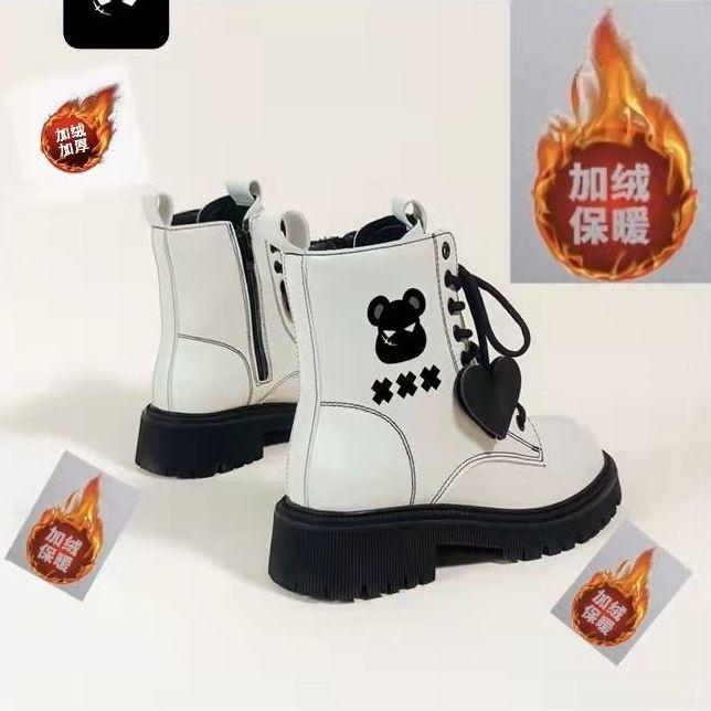 Giày bốt Martin cổ thấp đế dày thời trang mới năm 2022 cho nữ