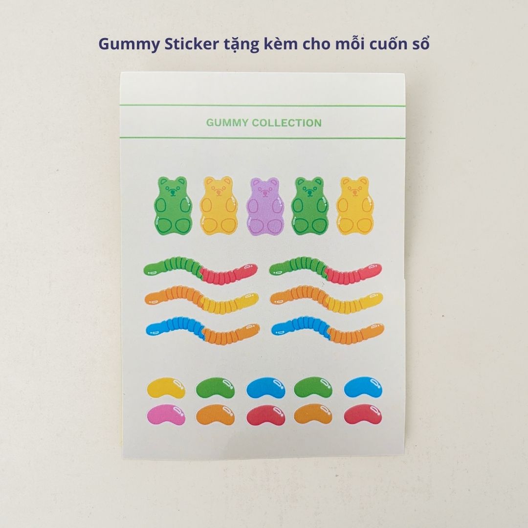 Sổ tay bỏ túi Crabit ruột dotgrid, 100gsm, 120 trang - Gummy Bear