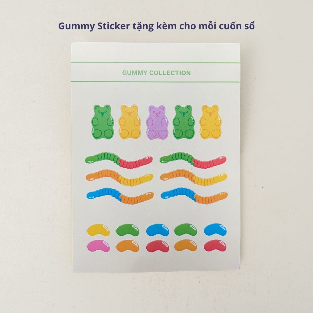 [Tặng sticker] Sổ tay bỏ túi Crabit ruột dotgrid, 100gsm, 120 trang - Gummy Bear