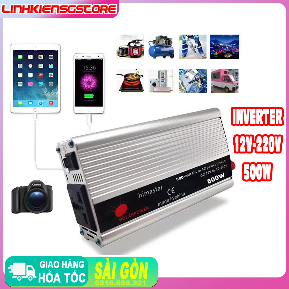 Bộ Chuyển Đổi Điện Áp INVERTER 12V Lên 220V 500W