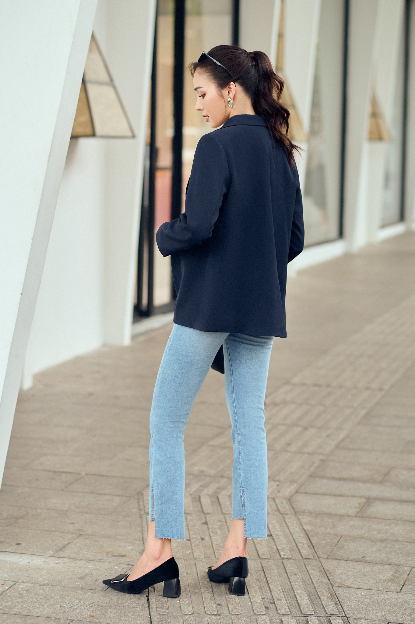 OLV - Áo khoác Basic Blazer in Navy