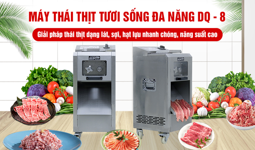 Máy Cắt, Thái Thịt Tươi Sống DQ-8 NEWSUN Thay Được Lưỡi Dao - Hàng Chính Hãng