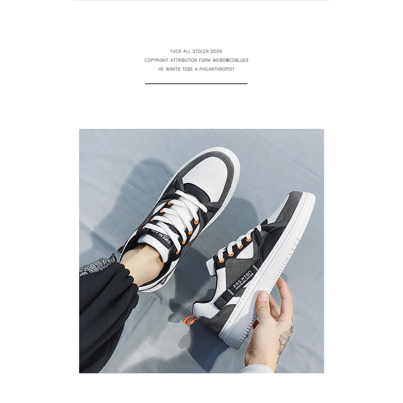 Giày thể thao sneaker nam màu trắng phối xanh thời trang, sản phẩm chất lượng y hình