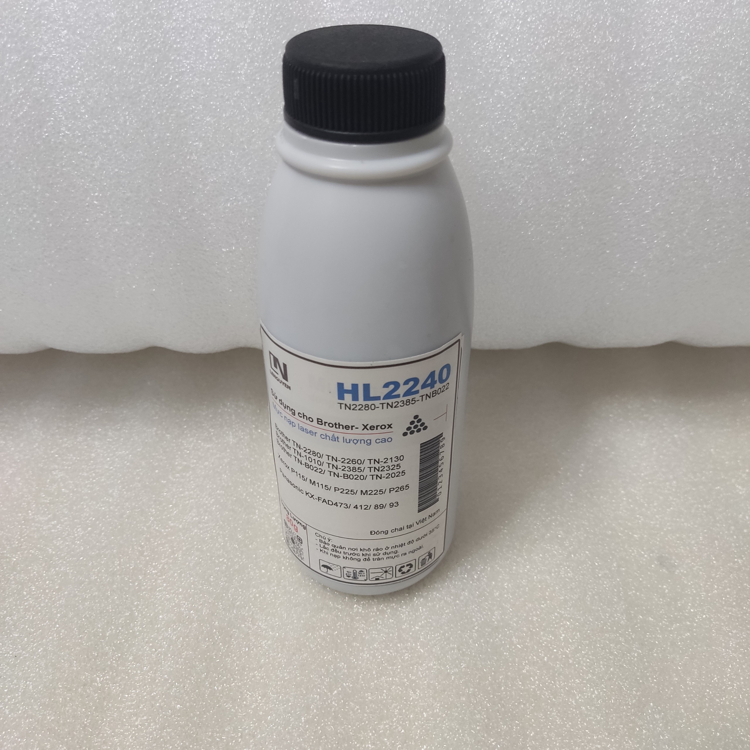 Mực chai HL 2240 dùng cho mực in Brother TN 2385, TN2280, TN1010, TN B022, TN2130, TN2025 Đậm Đẹp, Không bám gạt + Phểu đổ mực