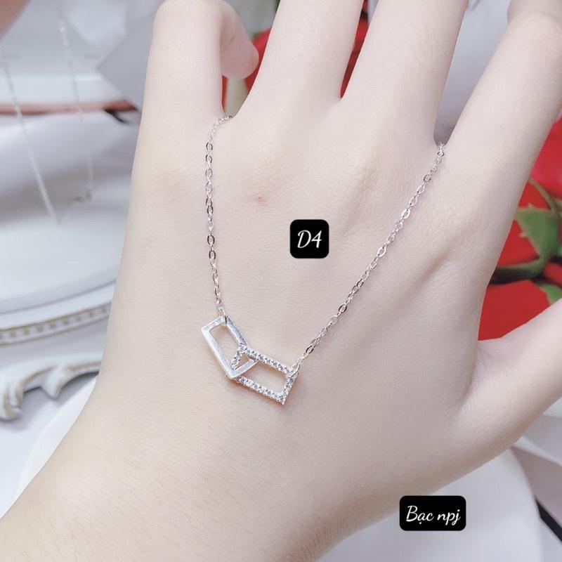 Dây chuyền Npj liền mặt xinh xắn , Mẫu Vòng cổ nữ Bạc Ta - Bạc npj