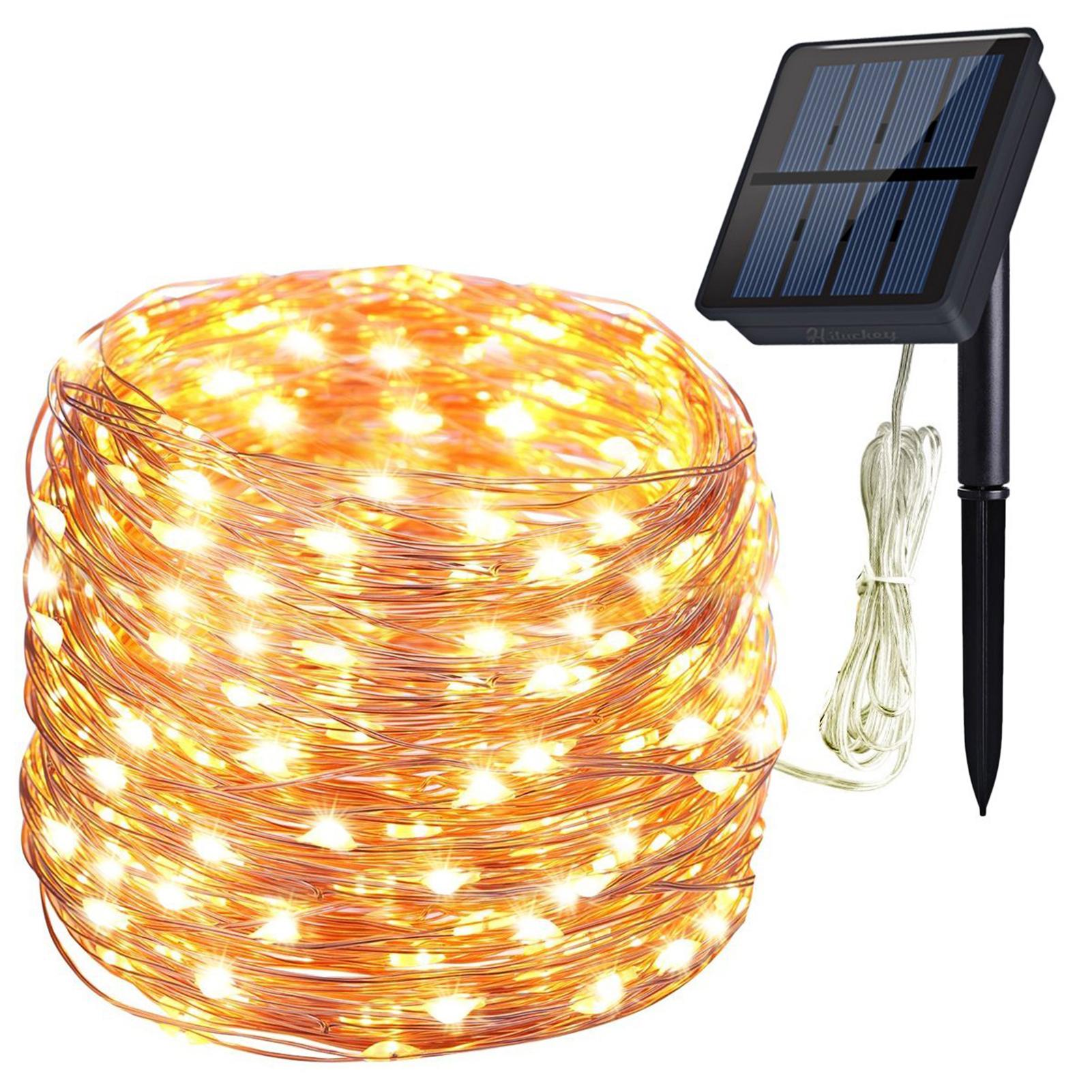 Đèn LED dây năng lượng mặt với 200 LED dài 66 feet