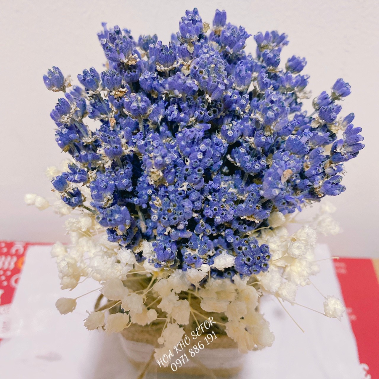 Hoa khô Lavender ️Lọ hoa Lavender để bàn, làm quà tặng