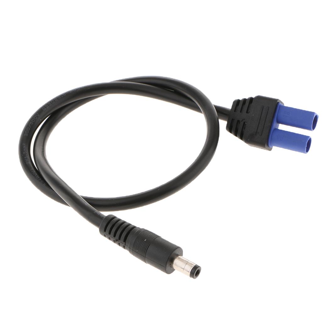 20 Inch EC5 to DC 5.5 Mm X 2.5 Mm Coaxial Cable Adapter Cable Black