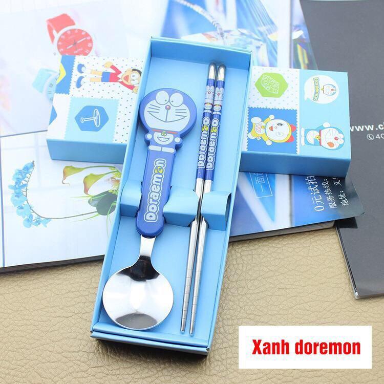 Set thìa đũa inox ăn dặm hoạt hình cho bé