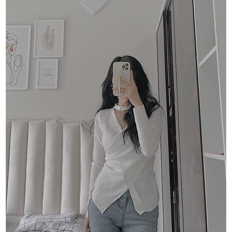 Áo len tăm cổ choker