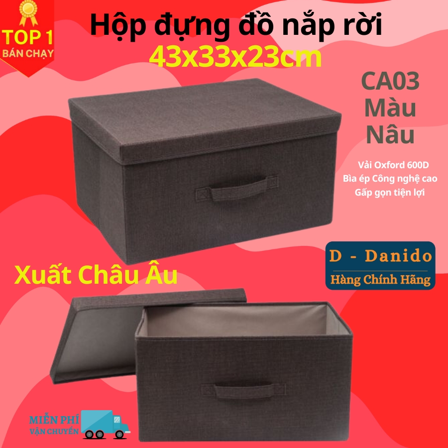 Hộp vải đựng đồ đa năng Châu Âu CA03 Hộp vải đựng chăn ga, quần áo có nắp chất liệu cao cấp thế hệ mới Hàng chính hãng D Danido