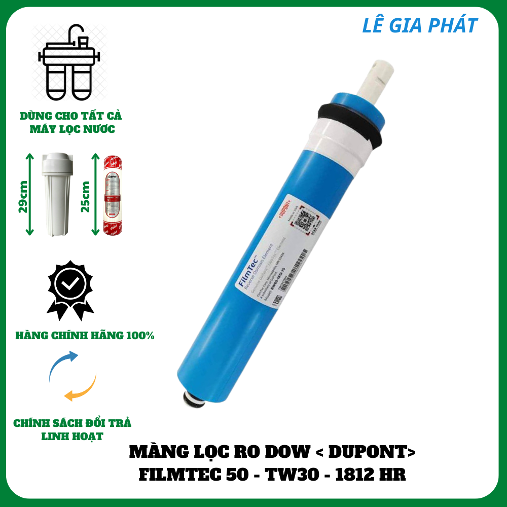 Lõi Lọc Nước Số 4, Màng Lọc Máy Lọc Nước RO DOW FILMTEC Nhập Khẩu Mỹ, RO DOW AQUALAST Hiệu Suất Cao