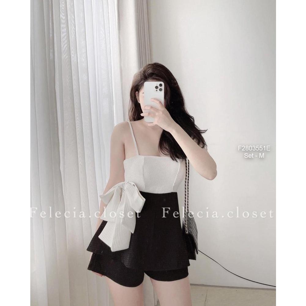 Set áo cúp ngực 2 dây phối nơ quần short!
