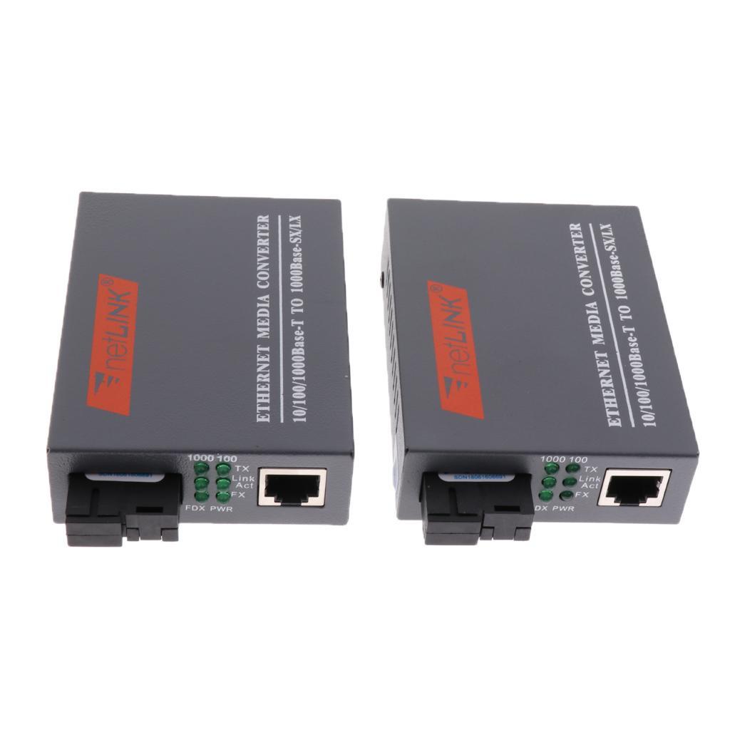 100/1000Mbps Gigbit RJ45 Ethernet to Fiber optic Media Converter 1 Pair