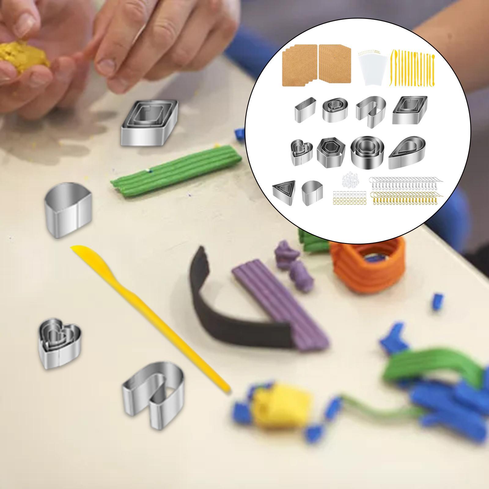 24PCS Clay Cutters Clay DIY Tool Set, Polymer Clay Cutter Punch Mold, 14PCS Clay Sculpting Tool, for Clay Earring Making