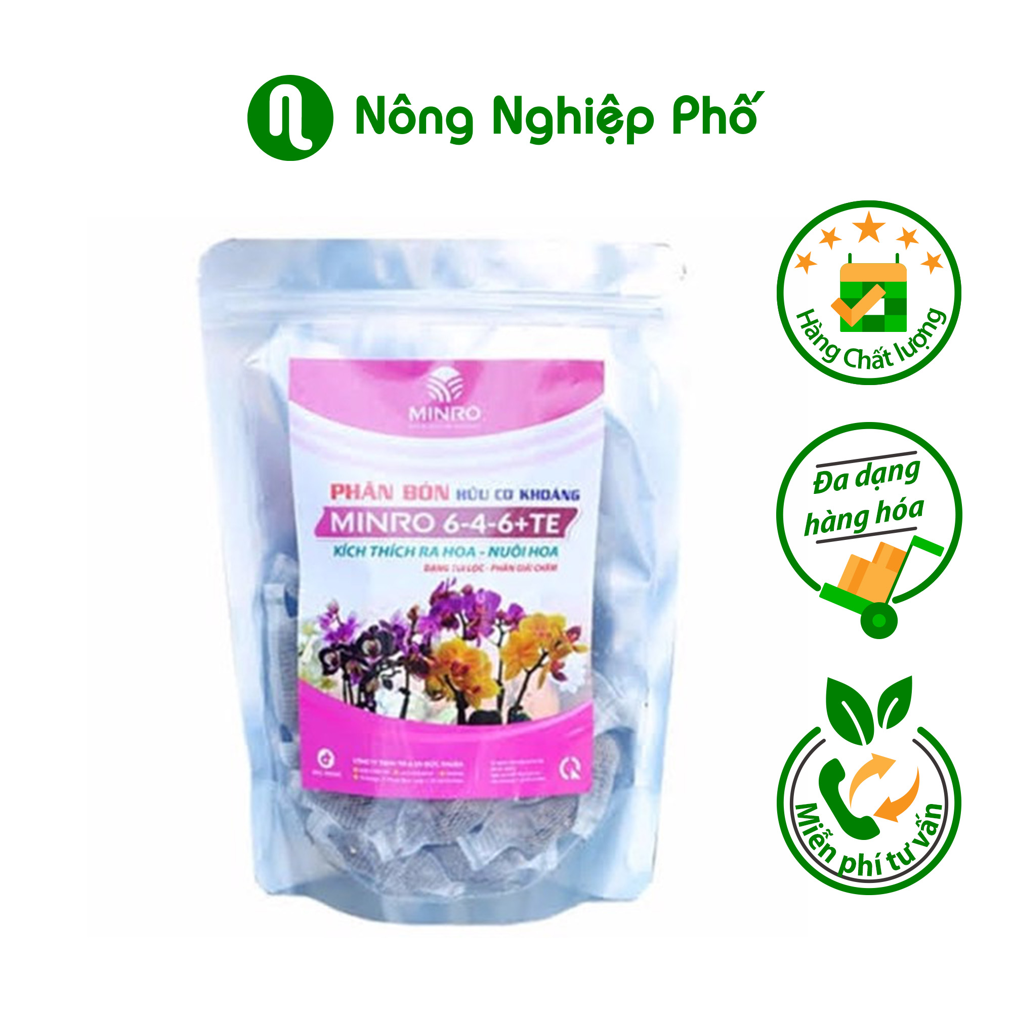 Hữu cơ khoáng tan chậm MINRO 6-4-6+TE kích thích ra hoa cho lan và bonsai