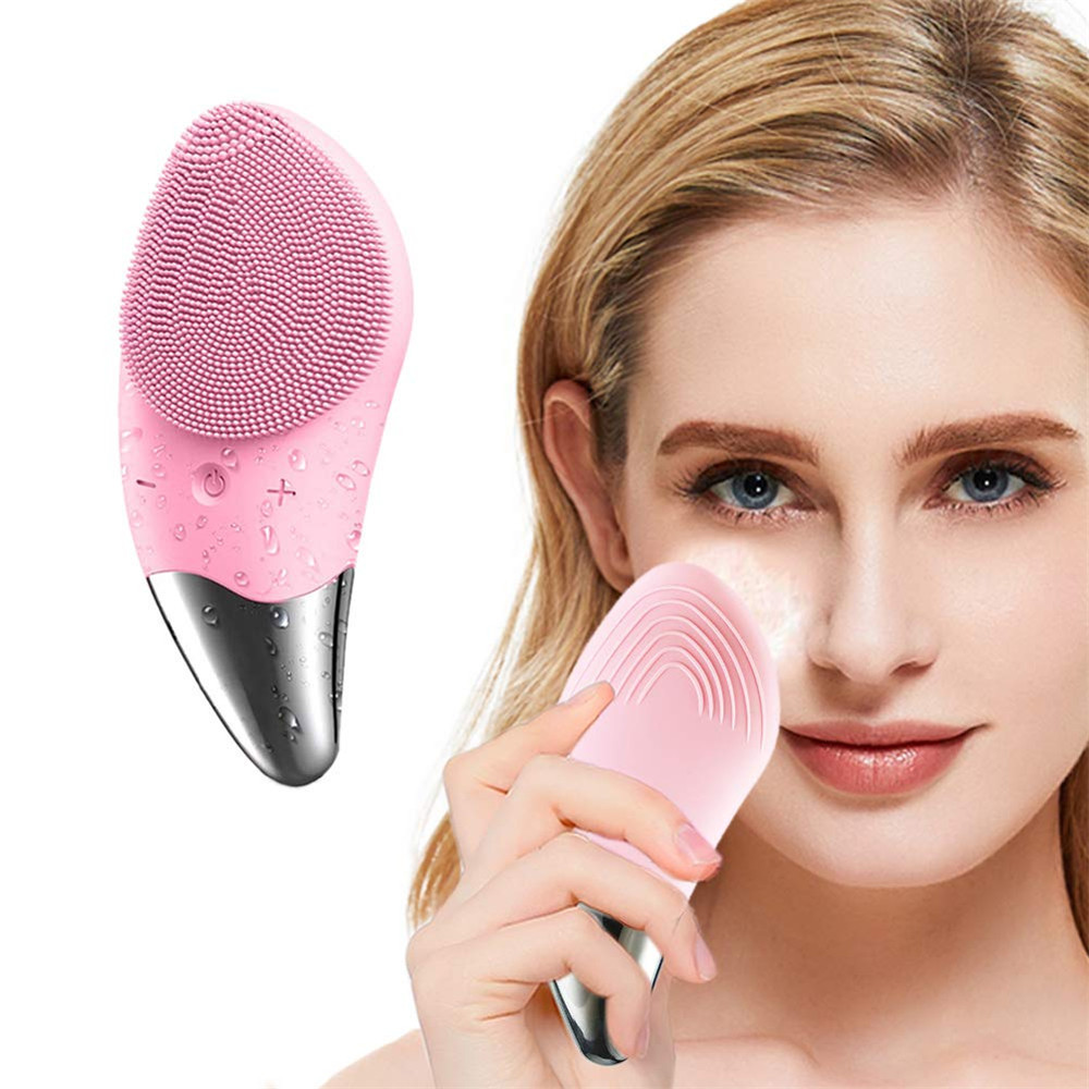 Máy Rửa Mặt Làm Da Sạch Sâu, Chống Lão Hóa Và Nâng Cơ Da  HTS Facial Brush Ion Sonic-6 Cấp Tốc Độ Tích Hợp Sóng Âm-BR 020+ Dụng Cụ Rửa Mặt và Massage Mặt Silicon Mềm Dẻo HT SYS Facial Cleansing Fad-[ COMBO 01]