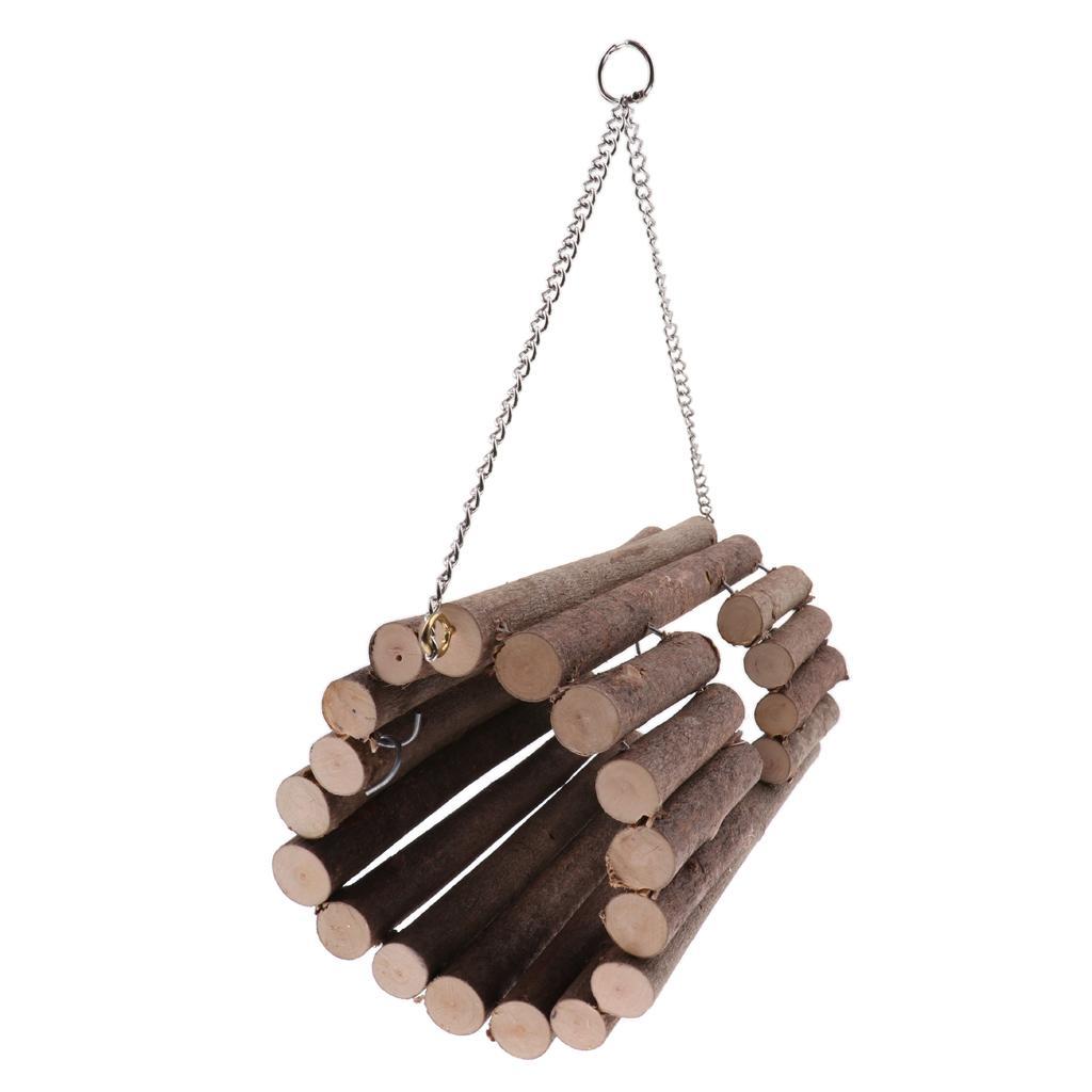 NEW Wooden Hanging Swing Mouse Parrot Bird Cat Hamster Bed Cage House Toys