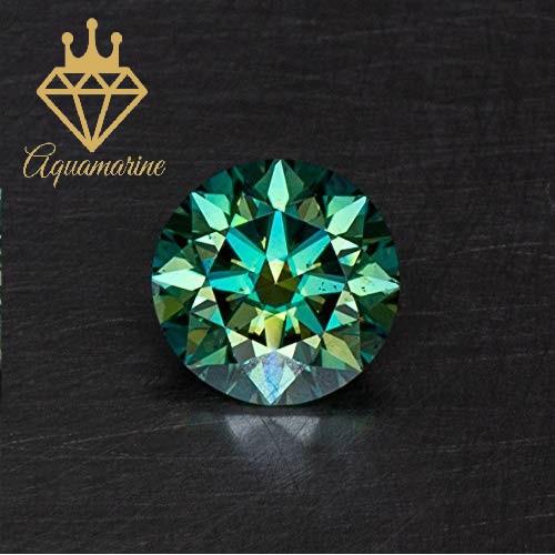 ( Size 4-7ly) Kim cương nhân tạo Moissanite Round Green 