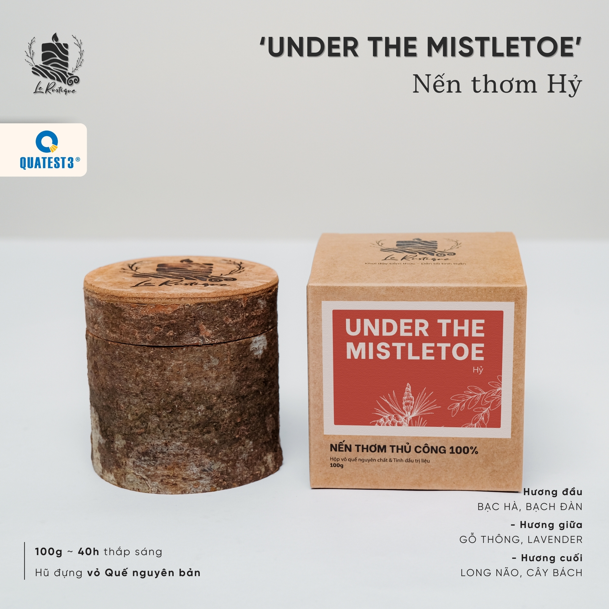 Nến Thơm Trị Liệu Le Rustique Hỷ (Under The Mistletoe) - Nến Thơm Cao Cấp - An Toàn Sức Khỏe