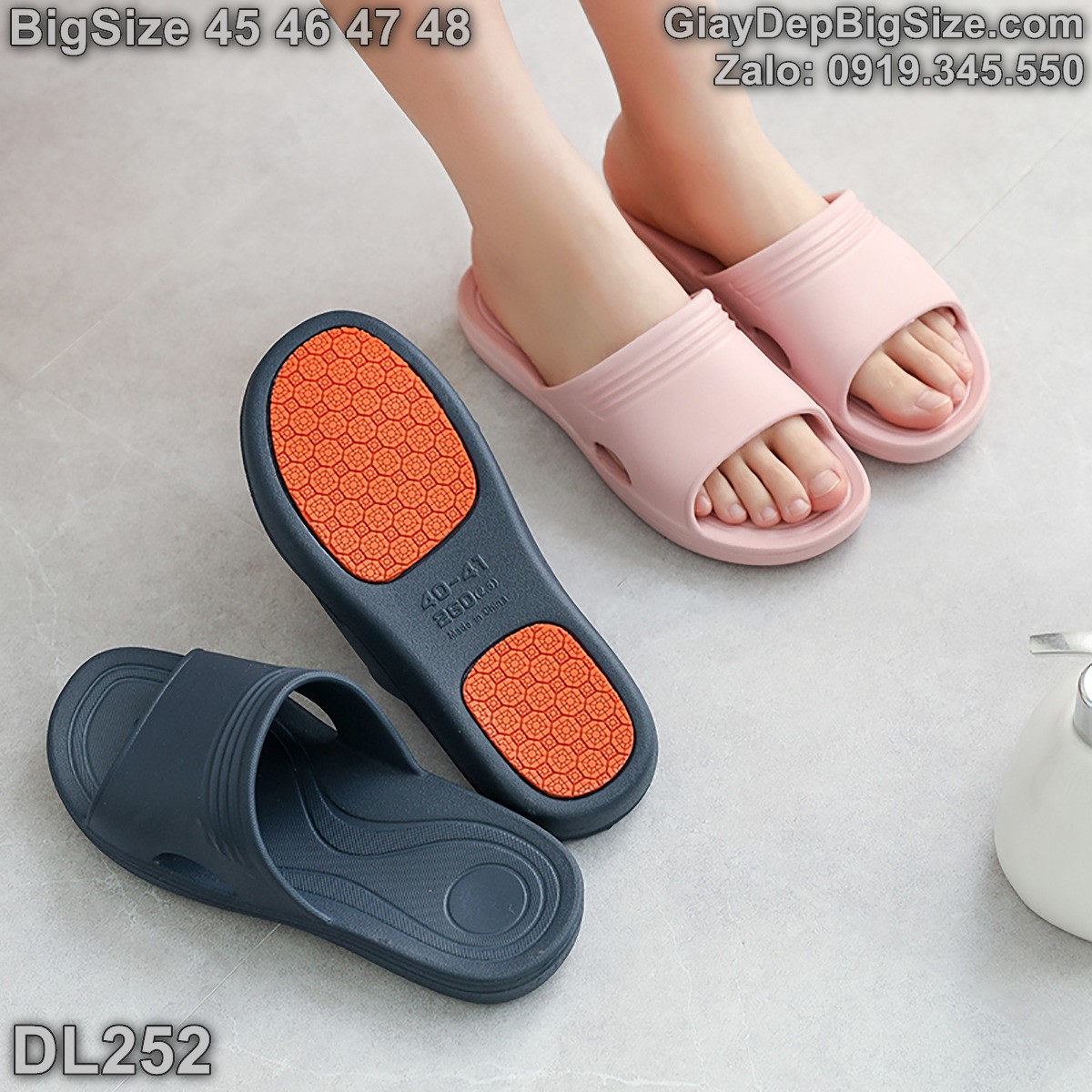 Dép lê đúc nguyên khối, dép quai ngang cỡ lớn 45 46 47 48 cho nam cao to chân ú bè. Big size slippers for wide feet