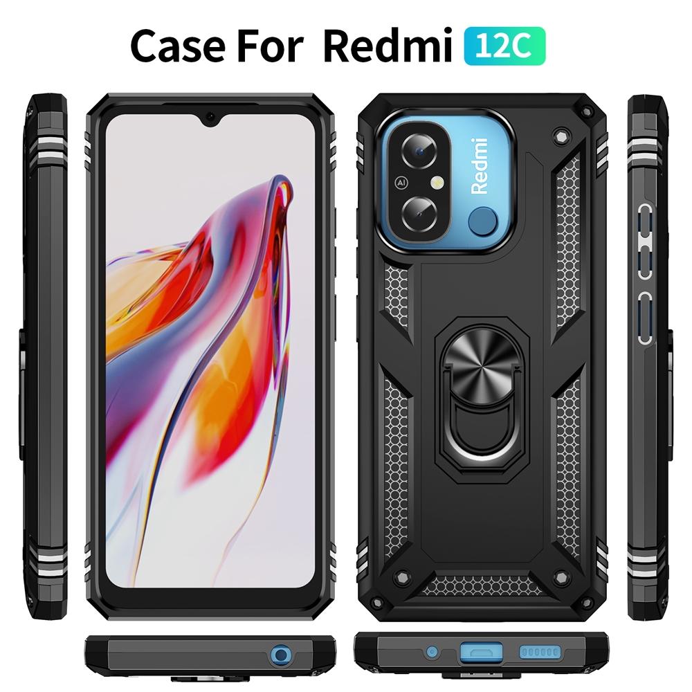 Ốp lưng cho Xiaomi Redmi 12C chống sốc 2 lớp kèm nhẫn iring làm giá đỡ cho Redmi 12C