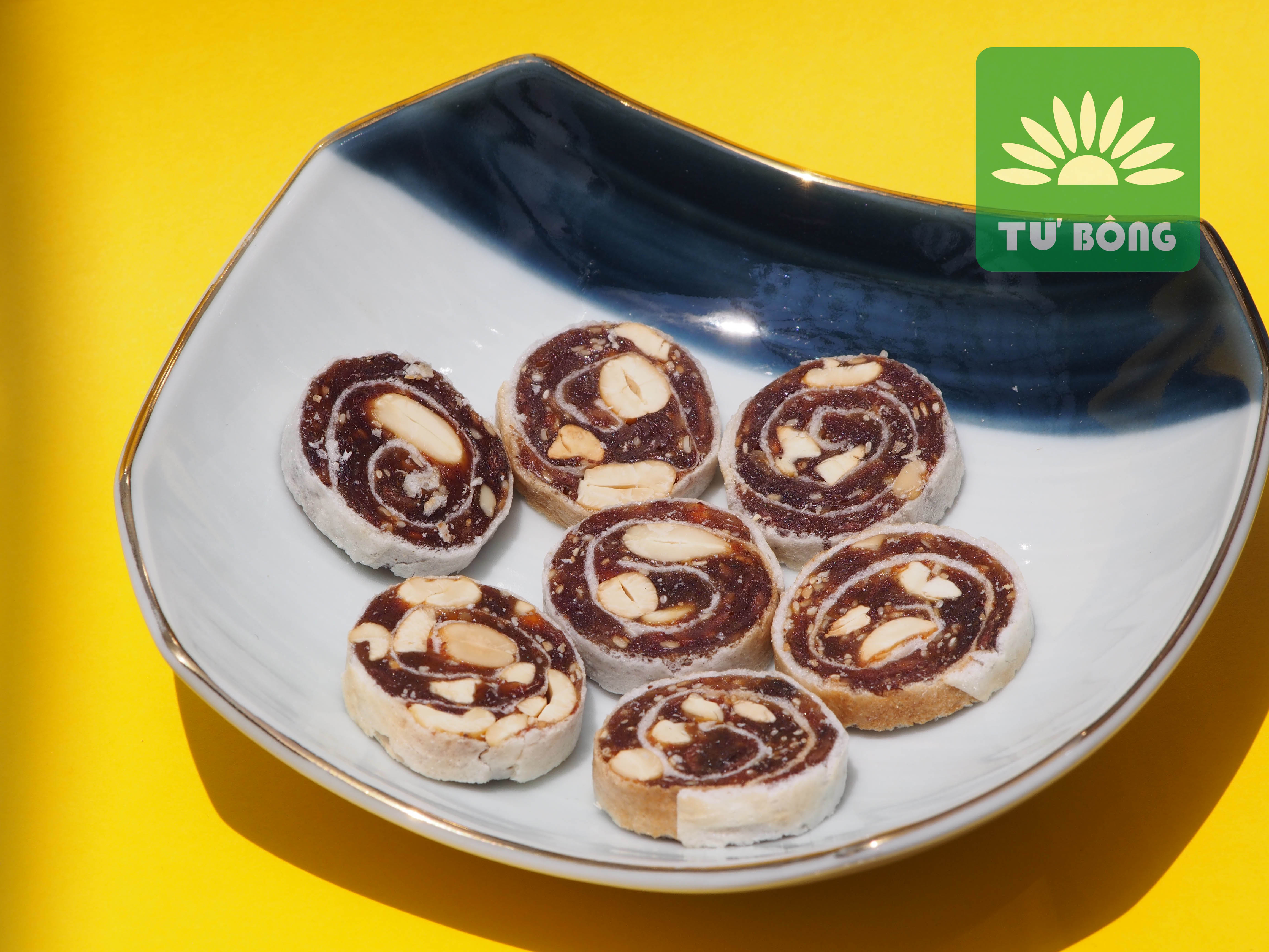 Bánh chuối phồng hạt điều Tư Bông túi 100g - món ăn vặt ít ngọt thơm ngon bổ dưỡng từ Đồng Tháp