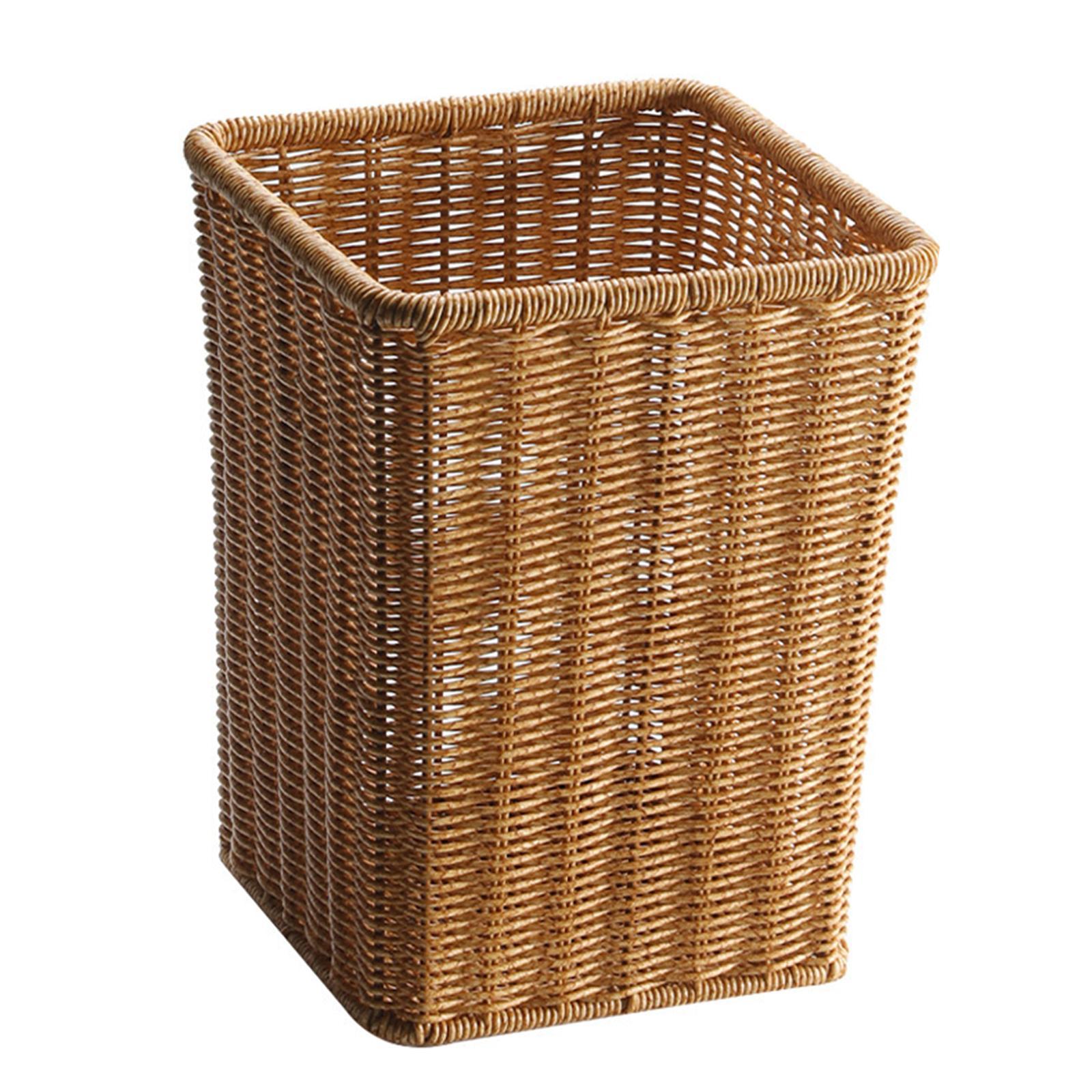 Woven Basket Laundry Hamper Container Bin, Multipurpose Organizer, Laundry Basket Bin Woven Waste Bin for Office Bathroom Laundry Craft Towels