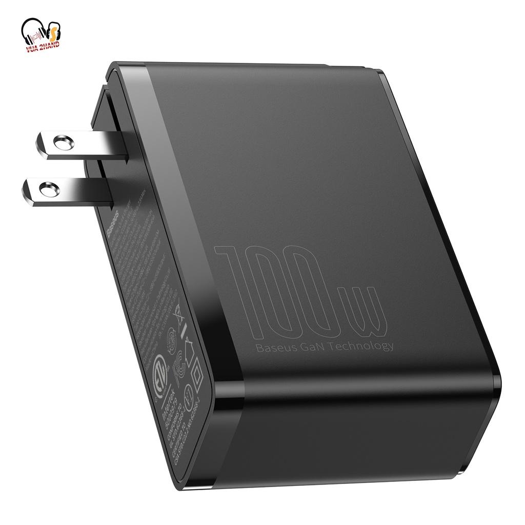 Bộ sạc nhanh 100W Baseus GaN2 Pro Quick Charger 2C 2U - Hàng chính hãng