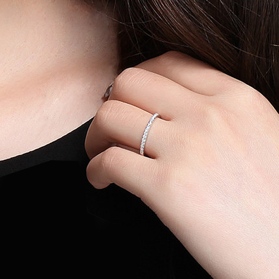 Nhẫn bạc nữ Đính đá cổ điển - Trang sức bạc ta -Kèm hộp