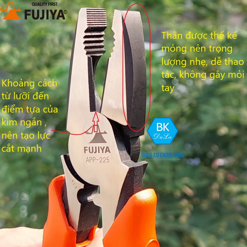 Kìm điện - Kìm răng tác động mạnh cách điện  Fujiya APP-225 GENUINE 9inch / 225mm công nghệ Nhật Bản