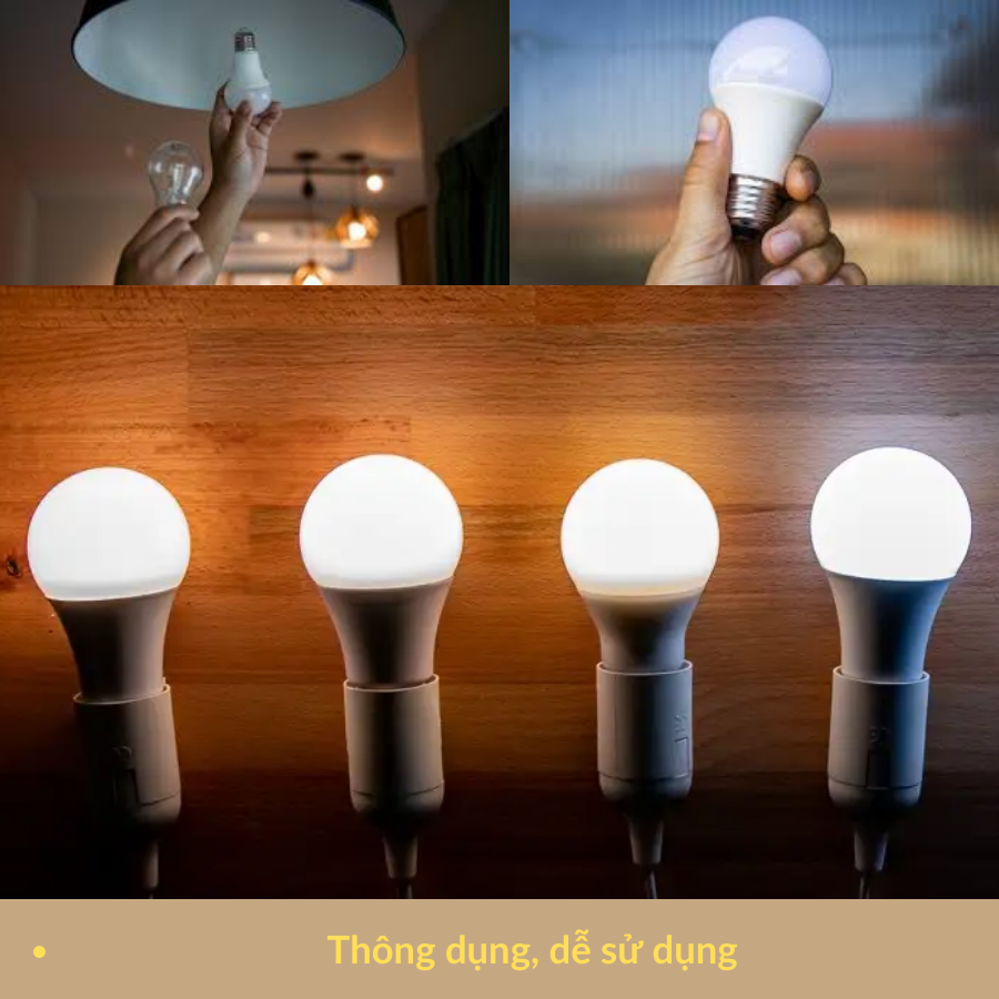 Bóng Đèn Led Bulb HUTA Đuôi E27, Tiết Kiệm Điện, Chống Nước, Ánh Sáng Trắng/Vàng, Công Suất 3w/5w/7w/9w/12w/18w, Trang Trí Quán Cà Phê, Nhà Hàng