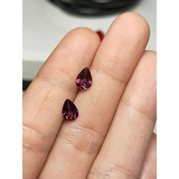 140 (6) L Cặp Hạt Garnet  Dùng Để Làm bông (T NHIÊN)