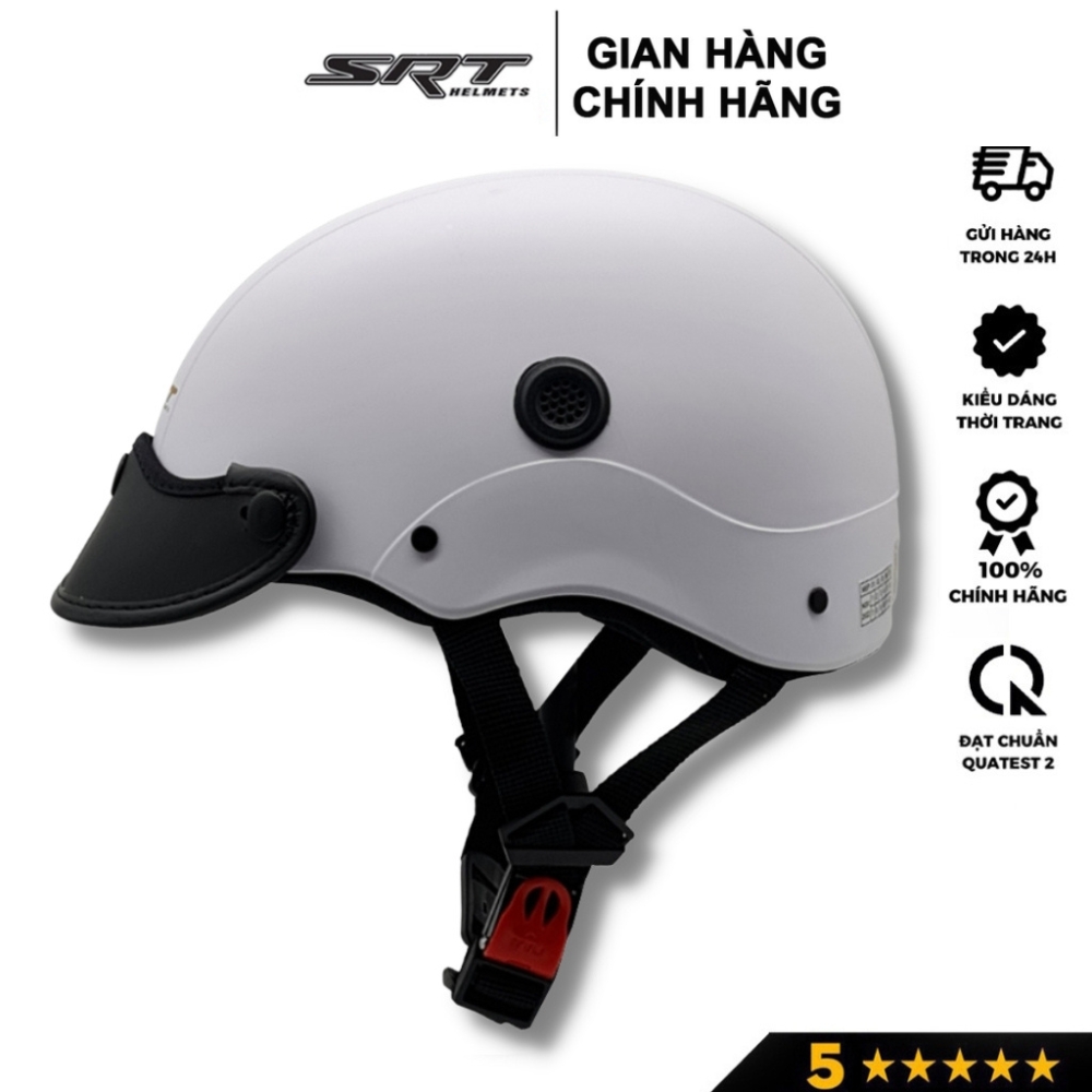 Mũ bảo hiểm nửa đầu NON SRT ASA 04 thời trang, nhiều màu sắc trẻ trung, lưỡi trai mềm cá tính- Hàng chính hãng